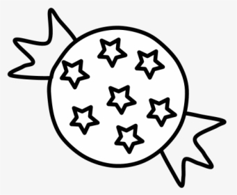 Hard Candy, Star Wrapper, Black And White - Candy Black And White Cartoon, HD Png Download, Transparent PNG