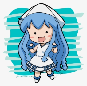 Squid Clipart Head - Chibi Squid Girl Anime, HD Png Download, Transparent PNG