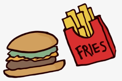 Fast Food Burger And Fries - French Fries, HD Png Download, Transparent PNG