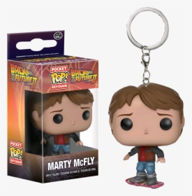 Marty Mcfly With Hoverboard Pocket Pop Vinyl Keychain - Pocket Pop Marty Mcfly, HD Png Download, Transparent PNG
