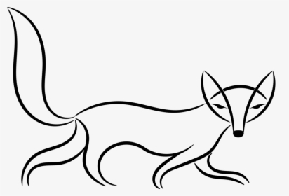 Transparent Dog Drawing Png - Simple Fox Outline Drawing, Png Download, Transparent PNG