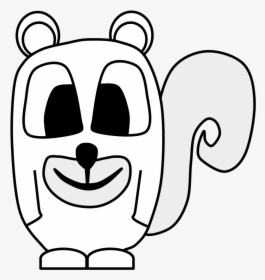 Squirrel, Big Eyes, Black And White, Cartoon Animal, - Line Art, HD Png Download, Transparent PNG
