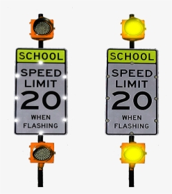 School Zone Flashing Sign, HD Png Download, Transparent PNG