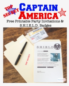 Download These Captain America Printable Party Invitations - Agents Of Shield Invitation, HD Png Download, Transparent PNG