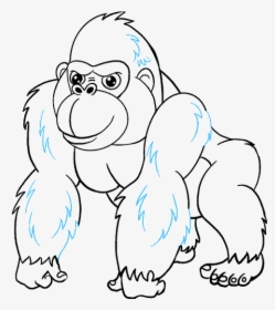 Clip Art Cartoon Gorilla - Gorilla Drawing Png, Transparent Png, Transparent PNG