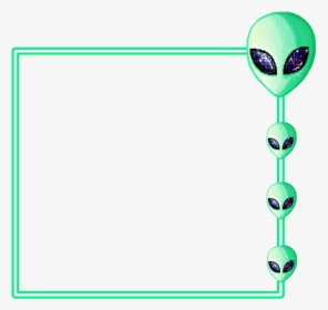#neon #glow #alien #square #green #aliens #freetoedit, HD Png Download, Transparent PNG