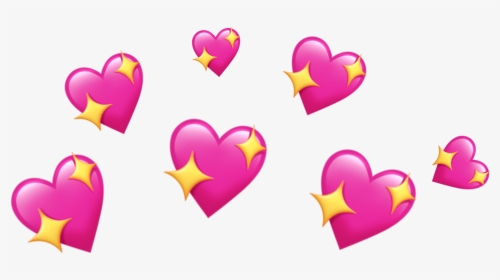 #hearts #emoji #png #meme #cute #aesthetic #love #sparkles - Heart Emoji Meme Png, Transparent Png, Transparent PNG