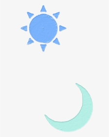 Blue Sun And Light Green Moon Sticker - Crescent, HD Png Download, Transparent PNG