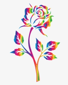 Plant,flora,leaf - Rainbow Rose Clipart, HD Png Download, Transparent PNG