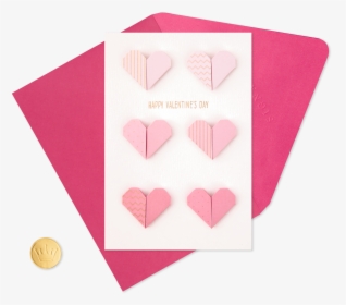 Folded Hearts Valentine S Day Card For Anyone - Heart, HD Png Download, Transparent PNG