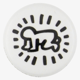 Keith Haring Radiant Baby Black And White Art Button - Long Sleeve Keith Haring T Shirt, HD Png Download, Transparent PNG