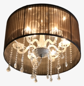 Round Black Chandelier - Lampshade, HD Png Download, Transparent PNG