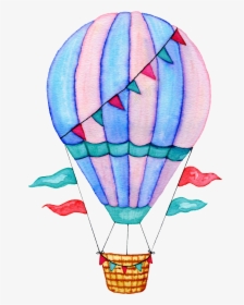 Transparent Watercolor Balloons Png - Hot Air Balloon Watercolor Png, Png Download, Transparent PNG