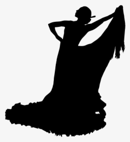 Traditional Feminine Flamenco Dancer Silhouette - Traditional Dance Icon Png, Transparent Png, Transparent PNG