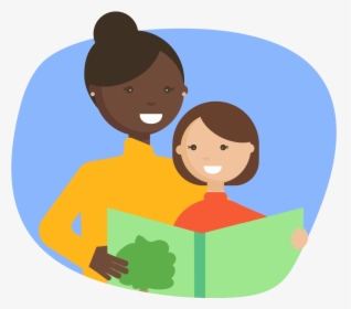 Woman Reading A Book To A Child - Connecting With Others Png, Transparent Png, Transparent PNG