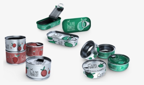 Image Of Red And Green Food Tins - Box, HD Png Download, Transparent PNG