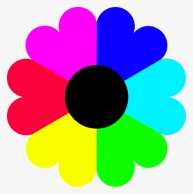 Flower 7 Colors - Colorful Flower Clipart, HD Png Download, Transparent PNG