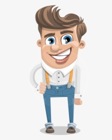 Funny Young Man Cartoon Vector Character Aka Spencer - Stand On Own Feet, HD Png Download, Transparent PNG