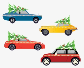 Christmas Cars, Christmas Trees, Christmas Lights - Antique Car, HD Png Download, Transparent PNG