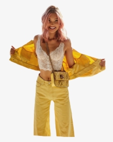 #yellow #happy #smile #women #elsahosk #freetoedit - Fashion, HD Png Download, Transparent PNG