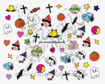 Snoopy Halloween Nail Art Nail Water Decals - Snoopy Nail Halloween, HD Png Download, Transparent PNG