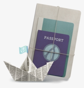 Passport And Journal Bundle With Paper Boat - Bateau Origami Papier Journal, HD Png Download, Transparent PNG