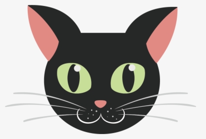 Image Royalty Free Download Kitten Cartoon Transprent - Cartoon Black Cat Face, HD Png Download, Transparent PNG