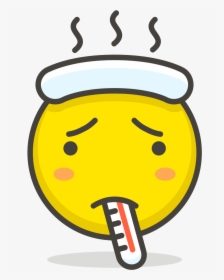 071 Face With Thermometer - Cartoon Face With Thermometer, HD Png Download, Transparent PNG
