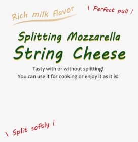 Splitting Mozzarella String Cheese - Calligraphy, HD Png Download, Transparent PNG
