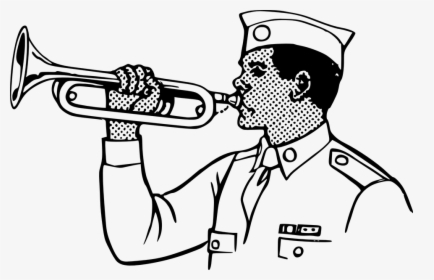Bugle, Instrument, Soldier, Military, Trumpet, Scout - Bugle Player Clipart, HD Png Download, Transparent PNG