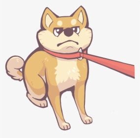 Png Shiba Dog Cartoon , Png Download - Shiba Sticker Animated Leash, Transparent Png, Transparent PNG