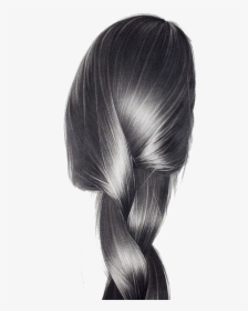 Clip Art Drawing Braided Hair - Hyper Realistic Hair Drawing, HD Png Download, Transparent PNG
