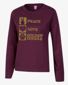 Peace Love Goldendoodle - Long-sleeved T-shirt, HD Png Download, Transparent PNG