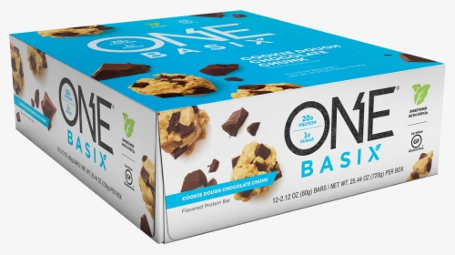 One Protein Basix Bar Cookie Dough Chocolate Chunk - Iss One Basix Protein Bar 12 Bars Triple Chocolate, HD Png Download, Transparent PNG