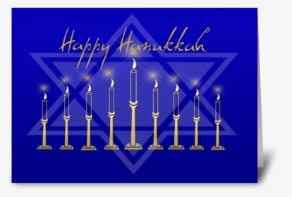 Hanukkah Menorah Star Of David Greeting Card - Makar Sankranti, HD Png Download, Transparent PNG