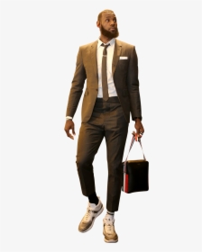 Lebron James In A Brown Suit, HD Png Download, Transparent PNG