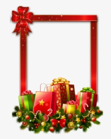Borders And Frames Candy Cane Christmas Picture Frames - Christmas Gift Border Clip Art, HD Png Download, Transparent PNG