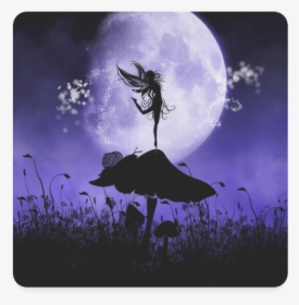 A Beautiful Fairy Dancing On A Mushroom Silhouette - Fairy Silhouette Art, HD Png Download, Transparent PNG