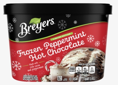 A 48 Ounce Tub Of Breyers® Frozen Peppermint Hot Chocolate - Breyers, HD Png Download, Transparent PNG