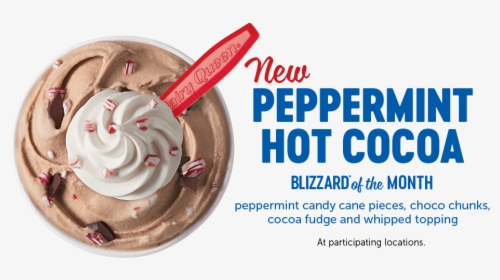 New Peppermint Hot Cocoa Blizzard® Of The Month - Dairy Queen Peppermint Hot Cocoa Blizzard, HD Png Download, Transparent PNG