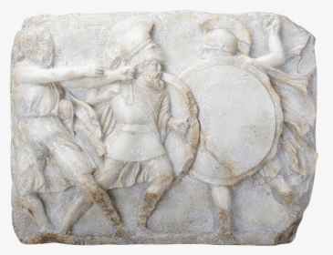 Greek Hoplites In Battle Wall Plaque - Stone Carving, HD Png Download, Transparent PNG