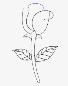 How To Draw Simple Rose - Drawing, HD Png Download, Transparent PNG