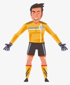 Goalkeeper Illustration Cartoon Transprent - Cartoon Goalkeeper, HD Png Download, Transparent PNG
