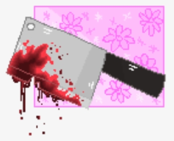 #guro #knife #horror #blood #pink #knife #butcher #butcherknife - Blood Pixel, HD Png Download, Transparent PNG