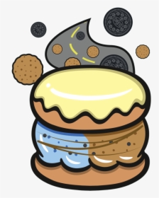Stuffed Ice Cream Cruff Cookie Road - Donut With Scoop Ice Cream, HD Png Download, Transparent PNG