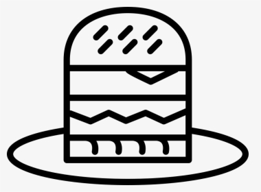 Burger Cartoon Outline On A Plate - Burger Cartoon Outline, HD Png Download, Transparent PNG