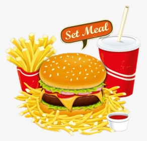 Hamburger Fast Food Junk Food Breakfast Clip Art - Transparent Background Fast Food Clipart, HD Png Download, Transparent PNG