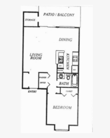 1 Bedroom 1 Bathroom Apartment For Rent At East Point - Floor Plan, HD Png Download, Transparent PNG