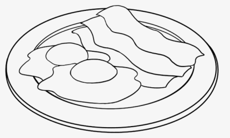 Free Hd Drawing Image - Bacon And Eggs Line Art, HD Png Download, Transparent PNG