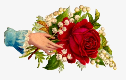 Hand Holding Flowers Victorian, HD Png Download, Transparent PNG